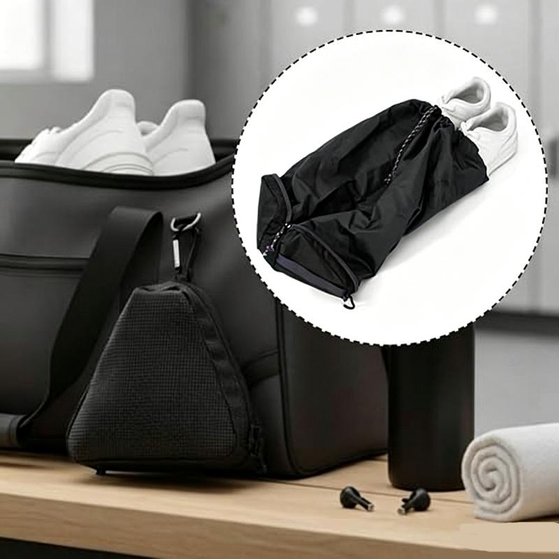 Travel Organizer Men - حقيبة أحذية قابلة للطي، لونها أسود،