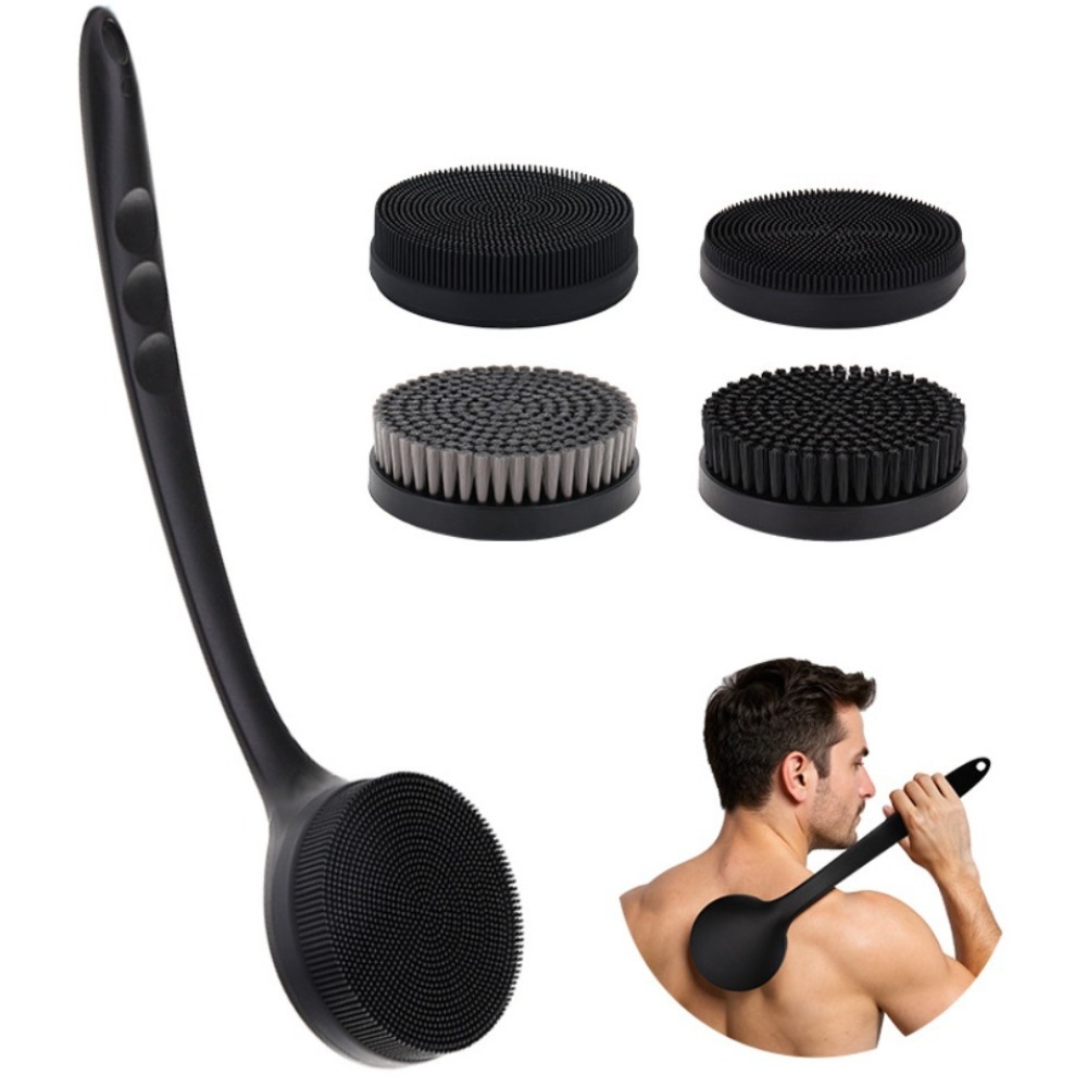 Men'S Accessories Types - فرشاة استحمام سيليكون طويلة المقبض مع