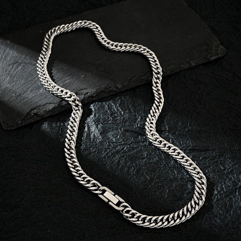 قلادة سلسلة كوبية من الفولاذ ا - مراجعة Men Accessories Neck Chain وسعره