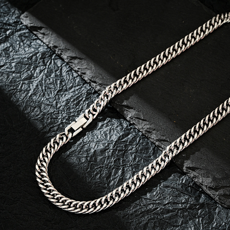 قلادة سلسلة كوبية من الفولاذ ا - مراجعة Men Accessories Neck Chain وسعره