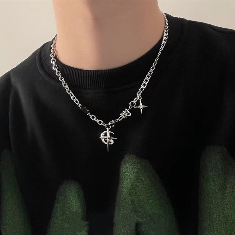 2023 الكورية موضة القوطي الشري - مراجعة Men Accessories Neck Chain وسعره