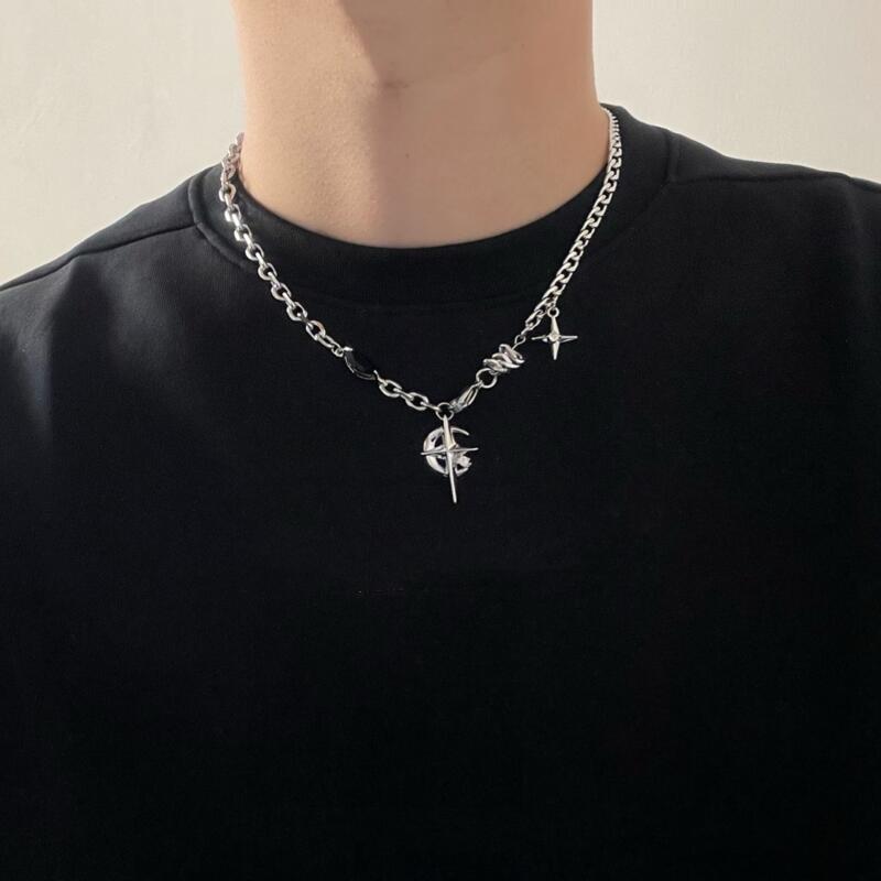 2023 الكورية موضة القوطي الشري - مراجعة Men Accessories Neck Chain وسعره